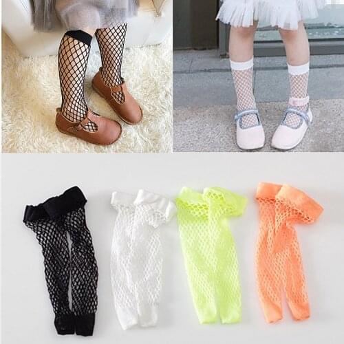 9 Colors Kids Toddler Candy Colors Breathable Mesh Fishnets Socks.Children Baby Girls Fishnet Socks Elasticity Short Knee Sock