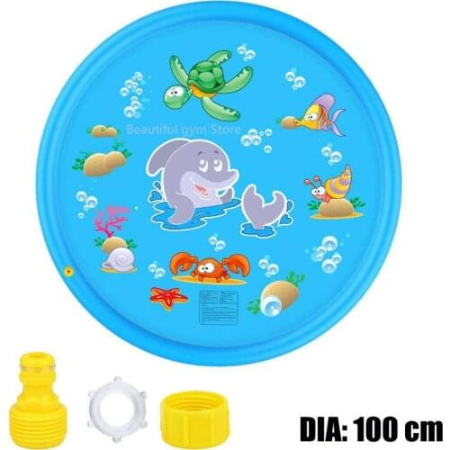 170CM Kids Splash Sprinkle Play Mat Funny Inflatable Summer Sprinkler Splash Playmat Outdoor Water Toy for Children Boys Girls