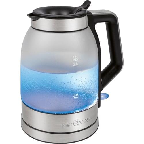 Proficook WKS 1215G electric water kettle, 1,7 L, BPA free, hidden resistance, wireless, auto power off, backlit