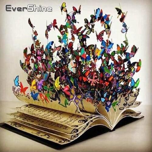 EverShine Diamond Painting Book Cross Stitch Diamond Embroidery Landscape Mosaic Kits Butterfly Picture Rhinestones Needlework