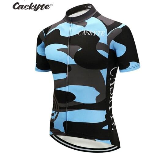 CASKYTE Mens Cycling Jersey Summer Breathable Male Short Sleeves Bicycle Clothes Shirt Mountain Bike Clothing