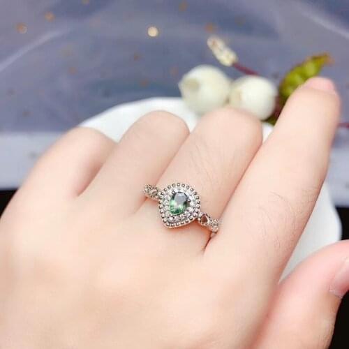 Classic ring natural sapphire 925 Sterling silver simple and delicate for lady