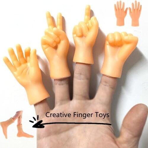 Creative fidget toys cute Funny Finger Hands And Finger Feet Set Model Halloween Gift Toys Small Hand Tease the Cat Pet Toy