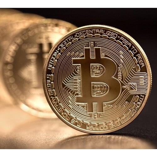 Creative Souvenirs Gold Plated Bitcoin Impulse Promotion With Plastic Shell Exquisite Gifts Collection Of Commemorative Coins