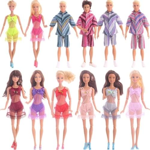 Doll Clothes Pajamas Sets Sell 2 Sets For Barbies Baby Doll&Ken Doll Pajamas/Home Service Suits For Our Next Generation