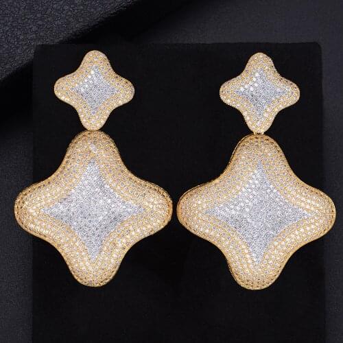 LARRAURI Luxury Gorgeous Pendant Earrings for bridal Wedding Engagement Prom Party Jewelry New Fashion Design Drop