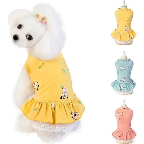 Summer Pet Dog Dress Sleeveless Puppy Vest Cute Princess Skirt Pet Clothing Dog Garment Breathable Costumes For Small Medium Dog
