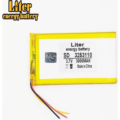 Li-po 3253110 3-Wire 3.7V 3000mAh Rechargeable li-po lymer Li-ion Battery For china clone Goophone 5.5 6plus I6 6SPLUS phone