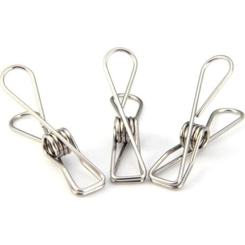 LUOEM 20pcs Stainless Steel Clips Peg Folder Paper Laundry Clothes Towel Socks Pants Underwear Metal Hanger Clips Peg Holders