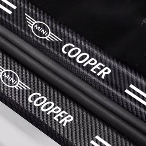 Mini Cooper threshold protective sticker R50 F56 R56 car threshold protective sticker carbon fiber grain welcome pedal sticker