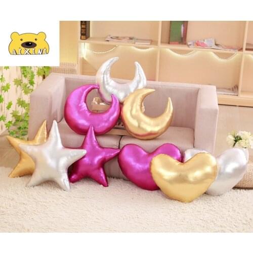 Stuffed Moon Star Love Heart Plush Toys Soft Shining Sky Series Pillow Soft Cushion Sofa Pillow Kawaii Christmas Gift for Girl