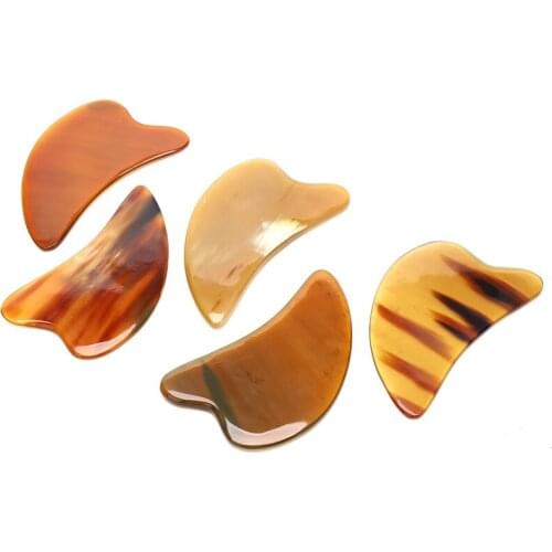 Natural Ox Horn Gua Sha Board Gouache Scraper Physical Therapy Face Massager Facial Lift Neck Body Scraping Massage Beauty Tools