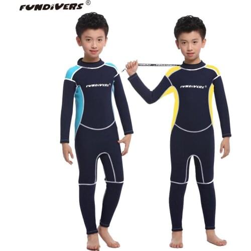 2.5mm Neoprene wetsuits for kids diving suits children swimwears long sleeves boys girls surfing piece snorkeling wetsuit