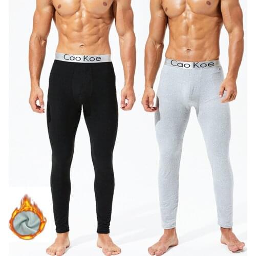 Mens Underwears Men Warmer Thicken Thermal Long Pants Cotton Bottoms Underwear Underpants Mens Winter Sleepwear