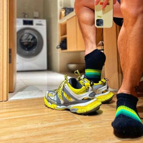 1pair Fashion Rainbow Striped Socks Gay Top Vers Bottom Sexy Men Sports Long Tube Football Streetwear Socks Comfortable Socks