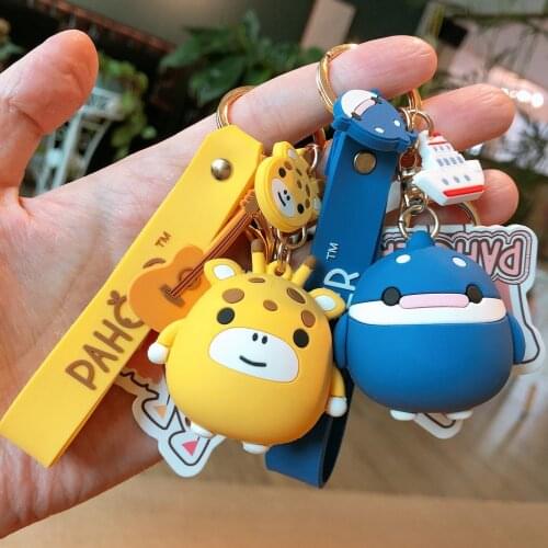 New Sell Cute Sea Animal Key Chain Pahoer Character Cartoon Cute Car Keychain Bag Pendant Keyring Woman Fashion
