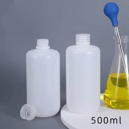 10PCS of 500ML Plastic Bottle Refillable Shampoo Lotion Round Small Mouth Plastic Bottles Sample Travel Container
