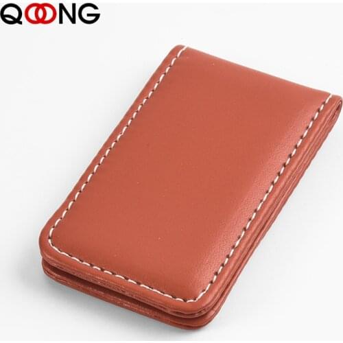 Custom Lettering Fashion Money Clip Wallet With Strong Magnet For Men Women Leather Pocket Clamp Credit Card Cash Case Holder