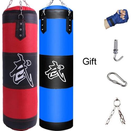 Punch Sandbag Durable Boxing Heavy Punch Bag With Metal Chain Hook Carabiner Fitness Training Hook Kick Fight Karate Taekwondo