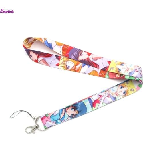R0037 Ransitute Cartoon Sailor Moon Neck Lanyards For Keys Glasses Card Holder Bead Keychain Phones Camera Webbing