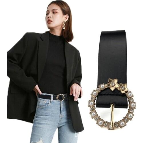 New Pearl Needle Buckle Ladies Belt Designer Elegant Women Pearl Belt Waist Belt for Women Best Quality Female Strap for Jeans