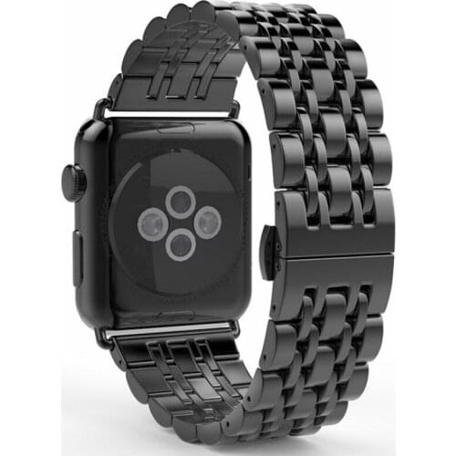 2018 New Seven Strains Strap Stainless Steel Space Gray Watch Band For Apple Watch 38mm 42mm Bracelet Clasp For Iwatch Edition