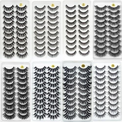 SEXYSHEEP 5/10Pairs 3D Faux Mink Eyelashes Natural Thick Long False Eyelashes Dramatic Fake Lashes Makeup Extension Eyelashes