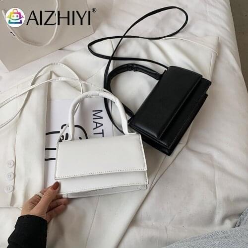 Retro Ladies Bag PU Leather Solid Color Messenger Casual Women Small Flap Purses Mini Rectangular Handbags for Women