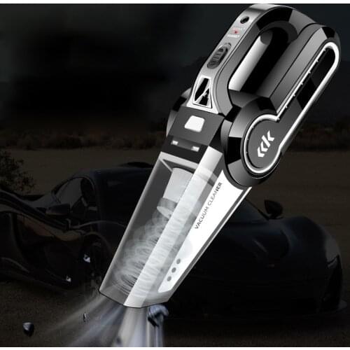 Fineed air compressor 4-in-1 120W 3000 PA Handheld Vacuum cleaner for car with 12V Tire Inflator Pump Pressure Gauge LED Light