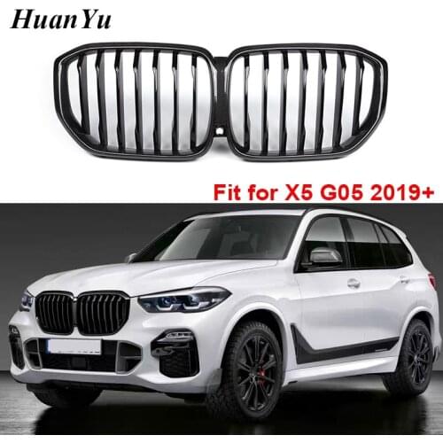 Carbon Fiber 1-slat Mesh Grille for BMW X5 G05 M color Front Bumper Racing Grills 2019 2020 Styling Parts