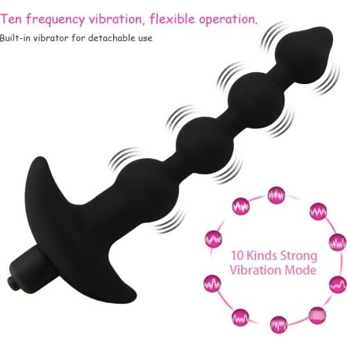 10 Speeds Silicone Vibrator Anal Beads Sex Toys for Men/ Women Anus Vagina Prostate Massage Vibrating Butt Plug Sex Products