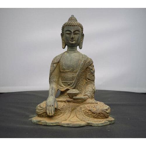 Old tibet buddhism Joss pure bronze sakyamuni Shakyamuni Amitabha buddha statue