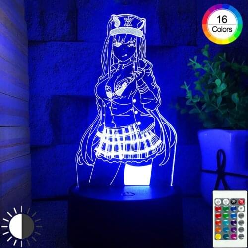 Anime Led Lamp Darling In The Franxx Zero Two Night Lights Remote Control Discoloration Decor for Room Childrens Lights Gifts
