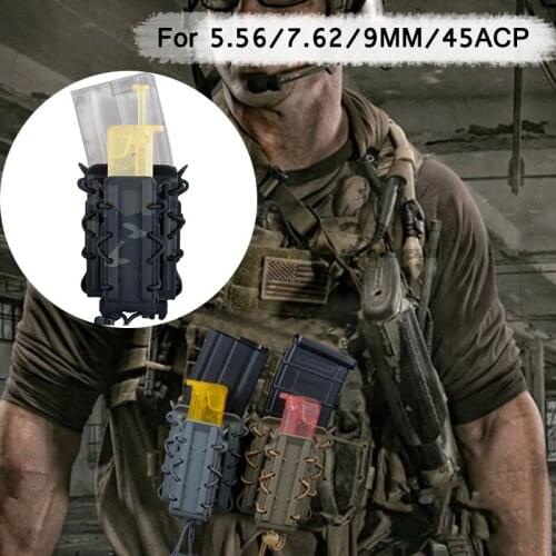 Tactical Magazine Pouch Airsoft Hunting Shooting Military Rifle Fast Mag Pouch 5.56 / 7.62 / 9MM / 45ACP Attach Carrier Holster