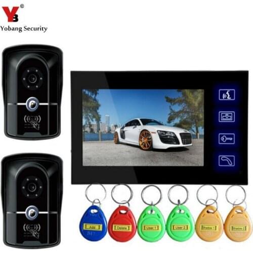 Yobang Security freeship 7 inch Video door bell phone Intercom System Apartment Video intercom Monitors IR Night Vision Camera
