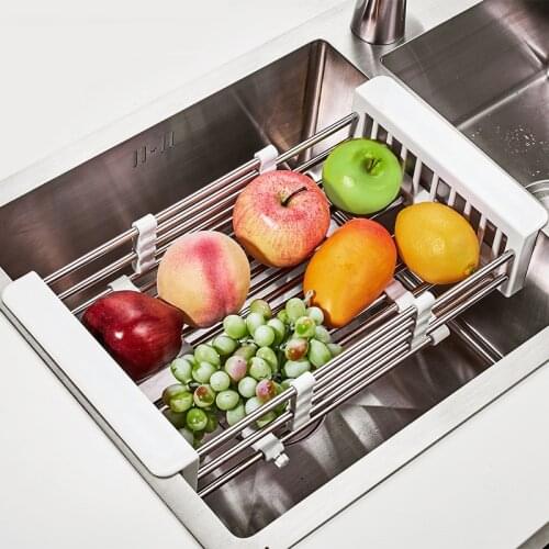 Expandable Sink Dish Drainers Stainless Steel Telescopic Rack Drain Basket for Kitchen Drain Shelf Holder Dish Drying Rack