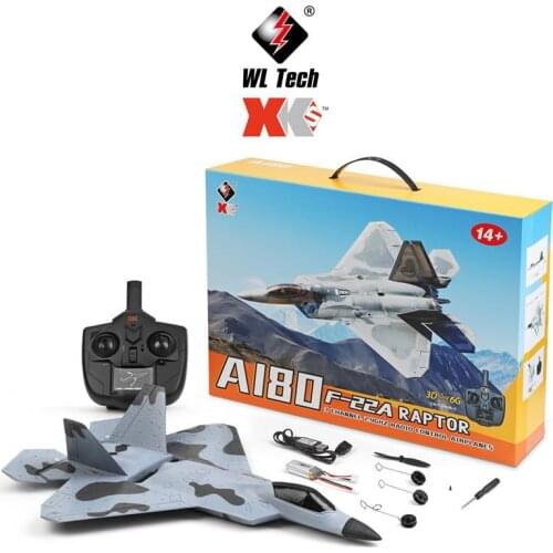 Wltoys Xk A180 F22 RC Plane Three Channel Camera 3d/6g Gyroscope Fixed Wing Glider Model Toy RC Fighter Jet VS F949