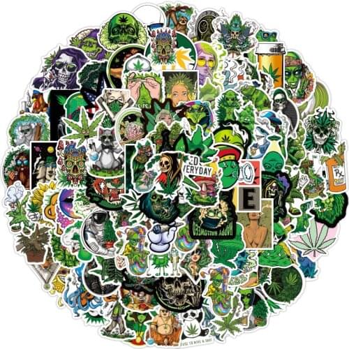 10/50/108PCS Funny Characters Leaves Smoking Graffiti Stickers Car Motorcycle Laptop Phone Bike Waterproof Sticker Decal Kid Toy