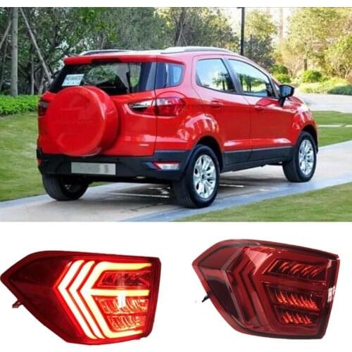 2Pcs LED TailLight For Ecosport 2013-2019 Tail Lights Fog lamp Rear Lamp DRL+Brake+Park+Signal Bulb Decoration Lamp