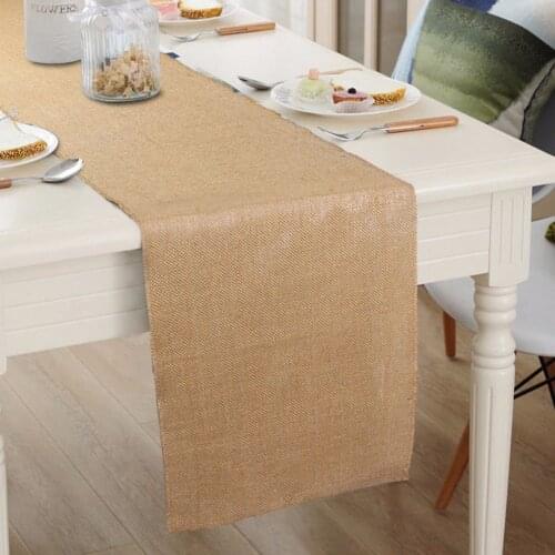 30x275cm Natural Burlap Imitated Jute Linen Table Runners For Wedding Decoration Party Home Tea Table Runner Table Cover