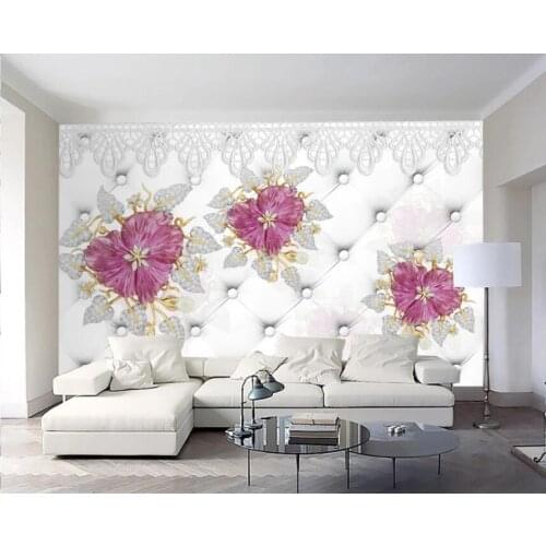 3d wall murals wallpaper for living room Modern jewelry flowers tv background home decor photo wallpaper for walls 3 d