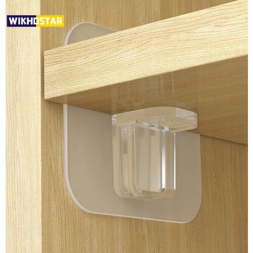 WIKHOSTAR 4/10pcs Adhesive Shelf Support Pegs Closet Cabinet Shelf Support Clips Wall Hanger For Kitchen Bathroom Accessories