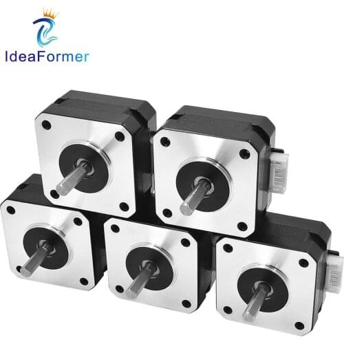 5Pcs Nema 17 Stepper Motor 26mm Height 0.4A 12V 1.8°step angle Engine & CNC XYZ-Axis 4-lead motor for 3D Printer Parts
