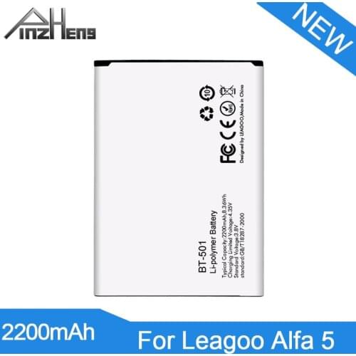 PINZHENG 2200mAh BT-501 Phone Battery For LEAGOO Alfa 5 BT-501 Real Capacity High Quality Replacement Bateria For Leagoo Alfa 5