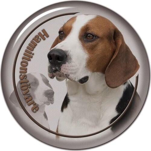 B0889# 13CM/17CM Self-Adhesive Decal Hamiltonstovare Dog Car Sticker Decors on Bumper Rear Window Laptop