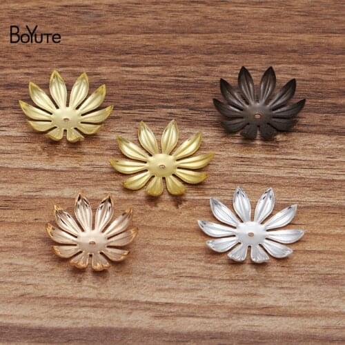 BoYuTe (50 Pieces/Lot) 9*19.5MM Stamping Brass Metal Flower Materials Diy Hand Made Jewelry Accessories