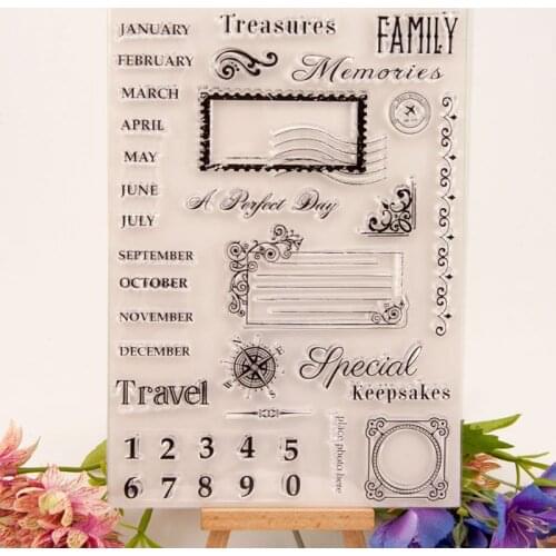 Travel Compass Silicone Clear Seal Stamp DIY Scrapbooking Embossing Photo Album E56C