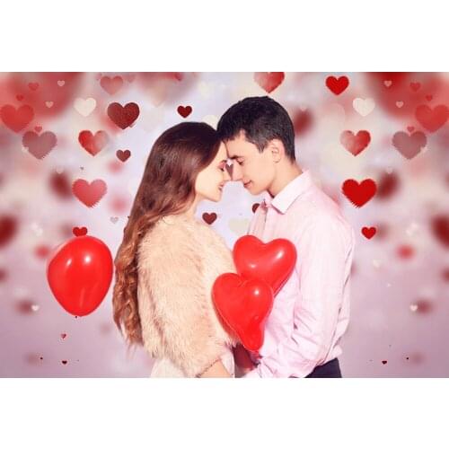 Valentines Day Photography Backdrop Wedding Bride Photo Background Red Heart Bokeh Celebrates Anniversary Backdrops for Couple