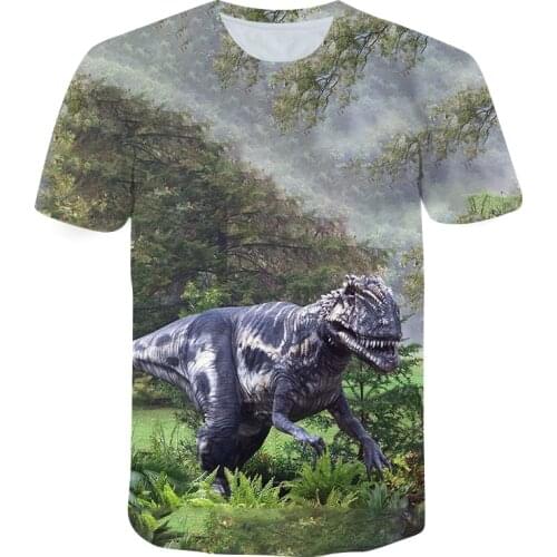 2021 Jurassic World Fallen Kingdom Cool Dinosaur Head 3D Printed T-shirt Mens Womens Hip Hop T-shirt Oversized Top