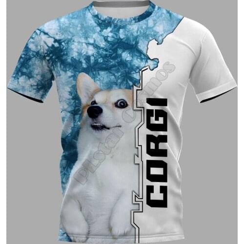 PLstar Cosmos Corgi 3D Printed t-shirt Harajuku Streetwear T shirts Funny Animal Men For Women Short Sleeve 01